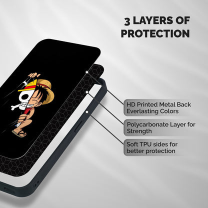 Pirate Luffy Shockproof Hybrid Protection (Metal + TPU) Back Case Cover