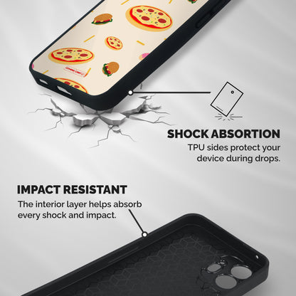 Pizza and Burger Love Shockproof Hybrid Protection (Metal + TPU) Back Case Cover