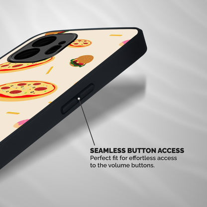 Pizza and Burger Love Shockproof Hybrid Protection (Metal + TPU) Back Case Cover