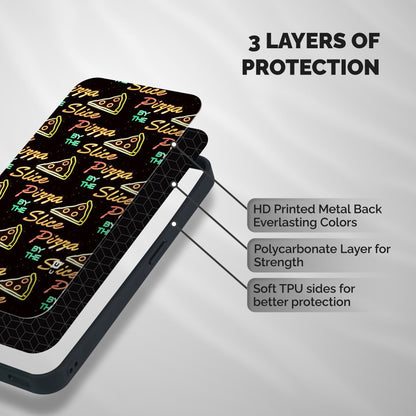 Pizza By Slice Shockproof Hybrid Protection (Metal + TPU) Back Case Cover