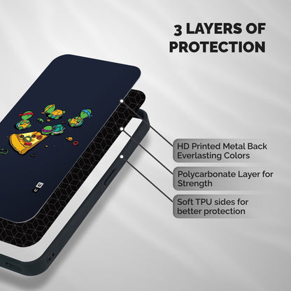 Pizza Overload Shockproof Hybrid Protection (Metal + TPU) Back Case Cover