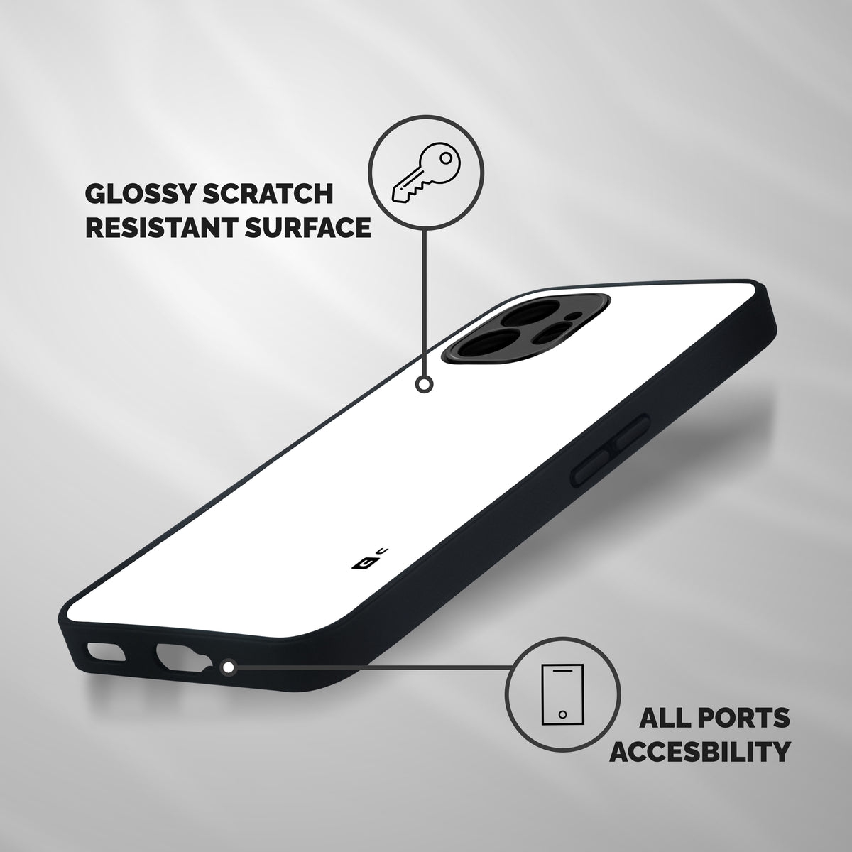 Plain White Shockproof Hybrid Protection (Metal + TPU) Back Case Cover