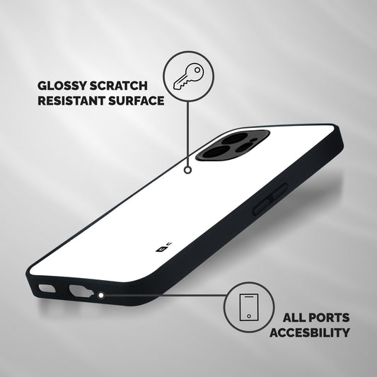 Plain White Shockproof Hybrid Protection (Metal + TPU) Back Case Cover