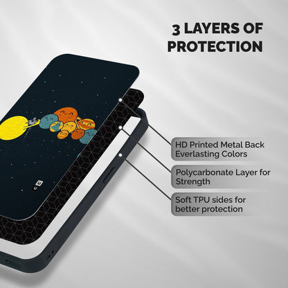 Planet Family Shockproof Hybrid Protection (Metal + TPU) Back Case Cover