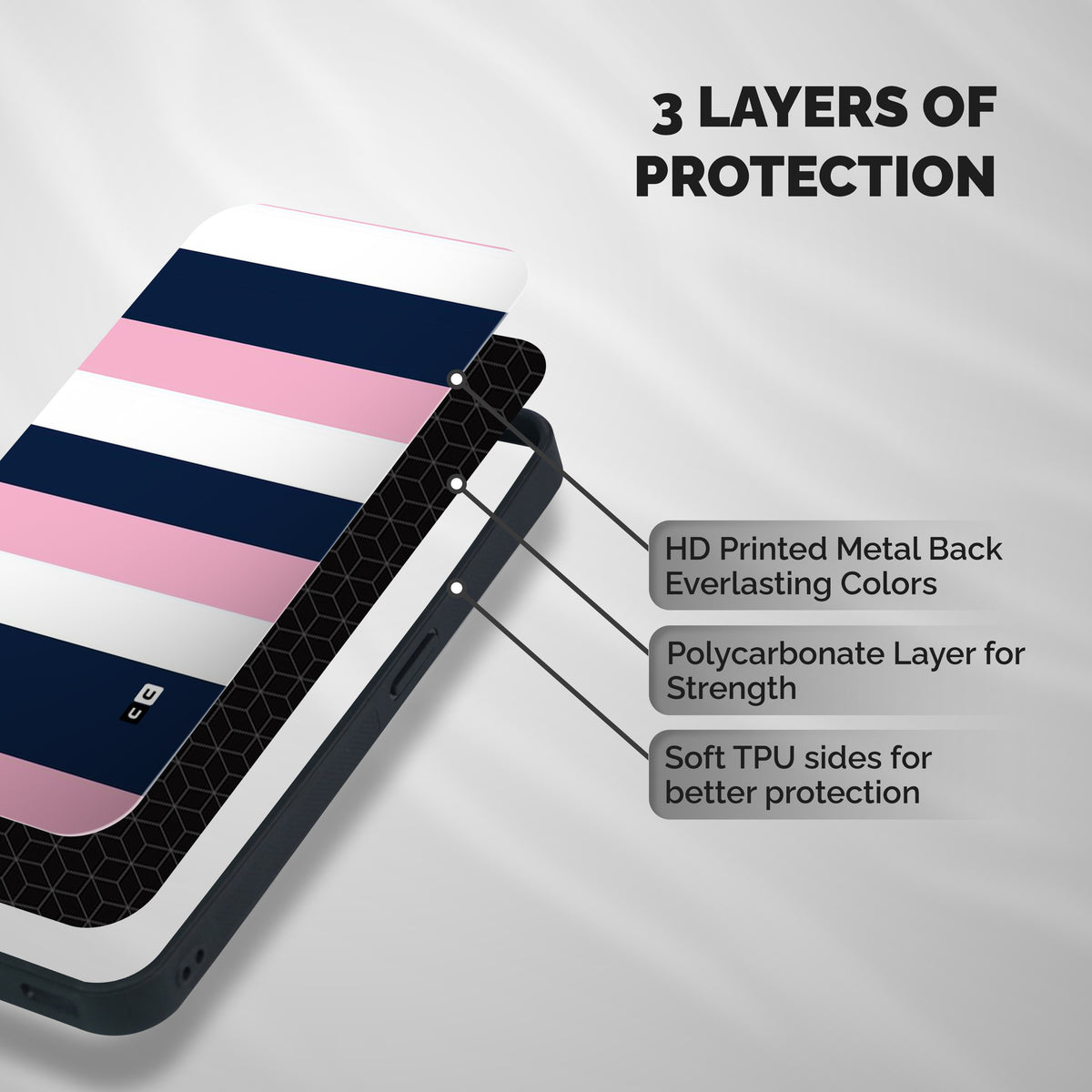 Play In Pastels Shockproof Hybrid Protection (Metal + TPU) Back Case Cover