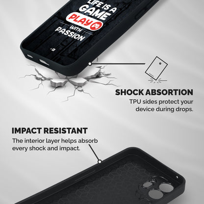 Play With Passion Shockproof Hybrid Protection (Metal + TPU) Back Case Cover