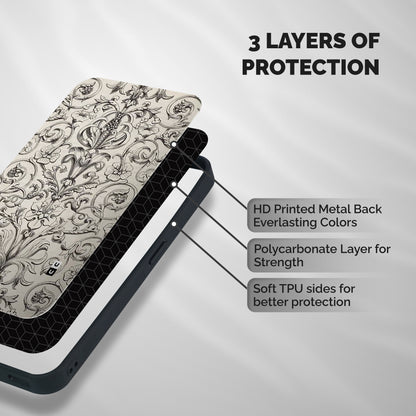 Pleasing Artsy Design Shockproof Hybrid Protection (Metal + TPU) Back Case Cover