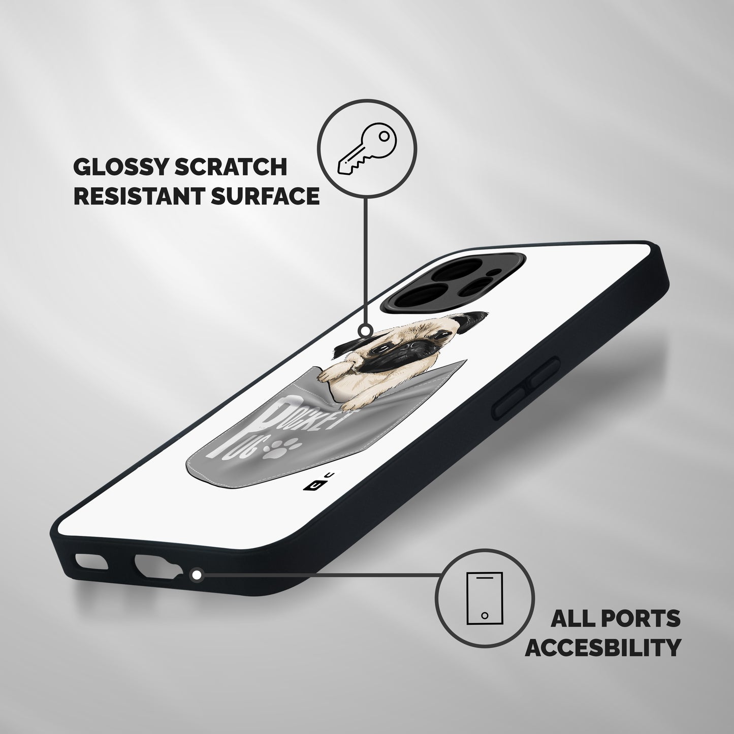 Pocket Pug Shockproof Hybrid Protection (Metal + TPU) Back Case Cover