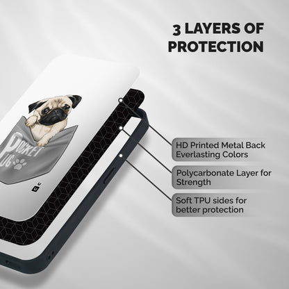 Pocket Pug Shockproof Hybrid Protection (Metal + TPU) Back Case Cover