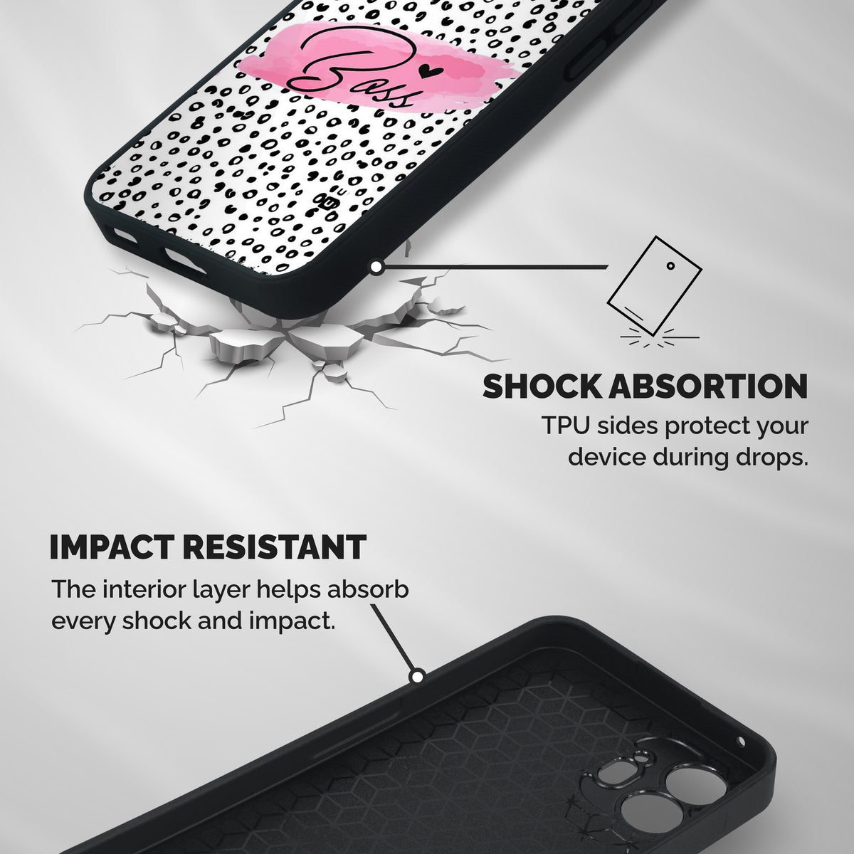 Polka Boss Shockproof Hybrid Protection (Metal + TPU) Back Case Cover
