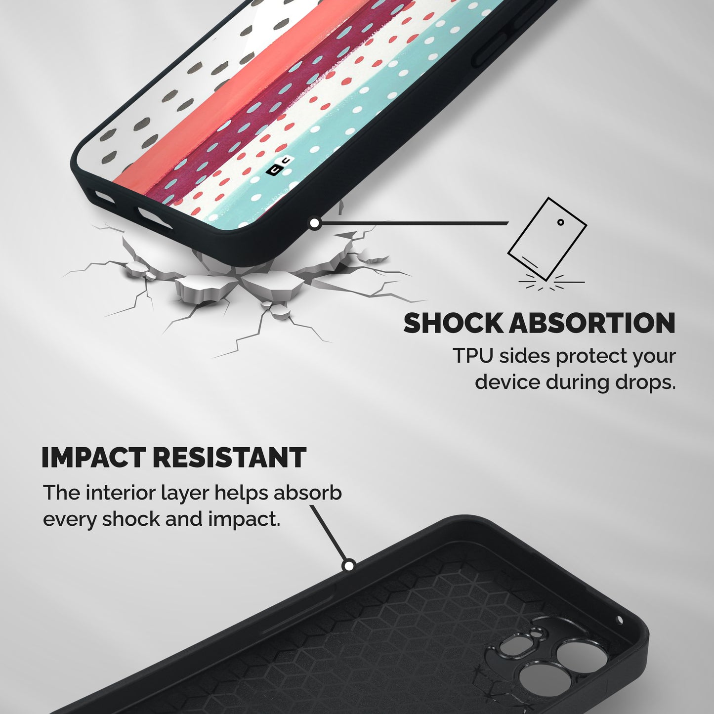Polka Brush Art Shockproof Hybrid Protection (Metal + TPU) Back Case Cover