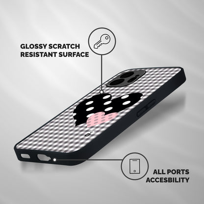 Polka Check Hearts Shockproof Hybrid Protection (Metal + TPU) Back Case Cover