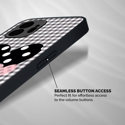 Polka Check Hearts Shockproof Hybrid Protection (Metal + TPU) Back Case Cover