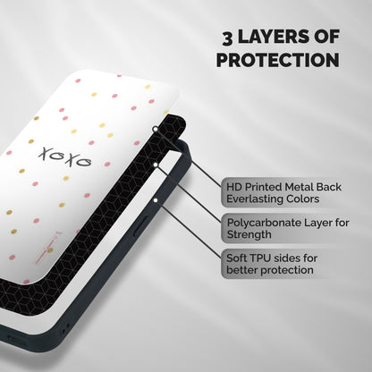 Polka Hugs Shockproof Hybrid Protection (Metal + TPU) Back Case Cover