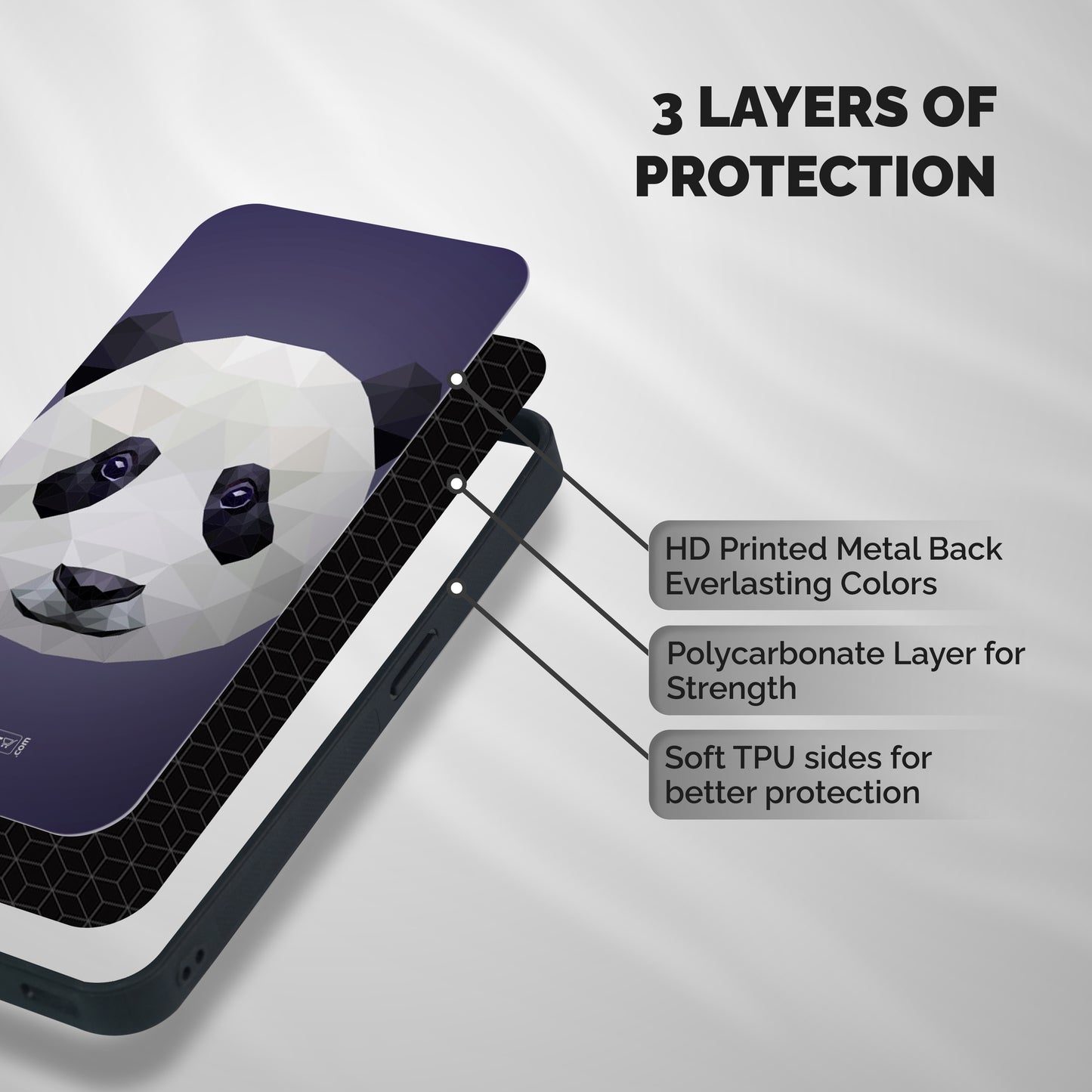Polygon Panda Shockproof Hybrid Protection (Metal + TPU) Back Case Cover