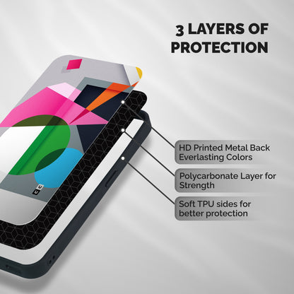 Polygons Cute Pattern Shockproof Hybrid Protection (Metal + TPU) Back Case Cover