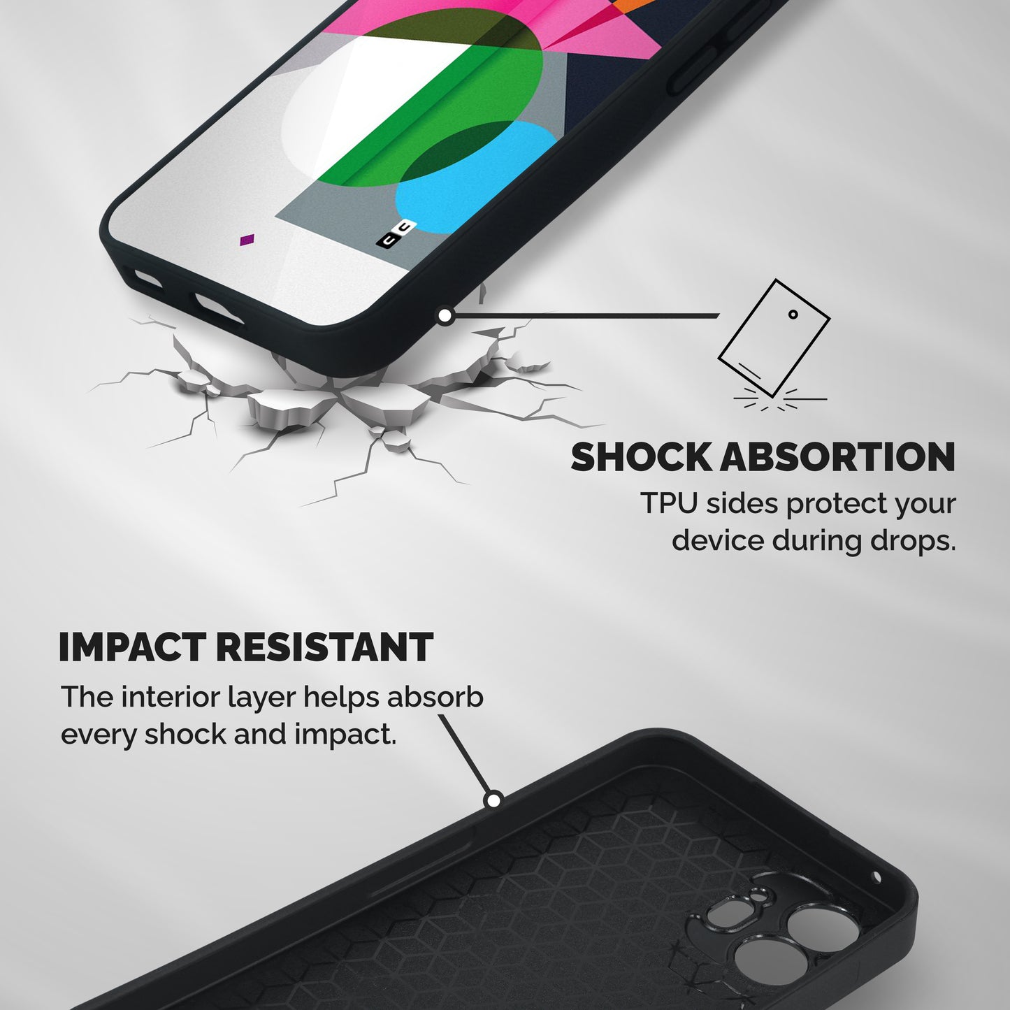 Polygons Cute Pattern Shockproof Hybrid Protection (Metal + TPU) Back Case Cover
