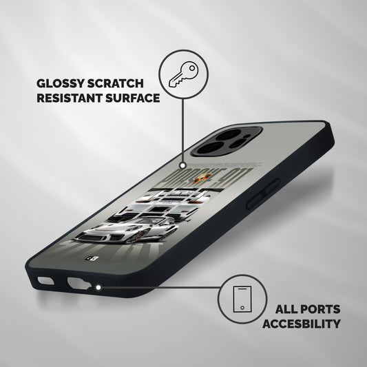 Porsche 911 Tribute Shockproof Hybrid Protection (Metal + TPU) Back Case Cover