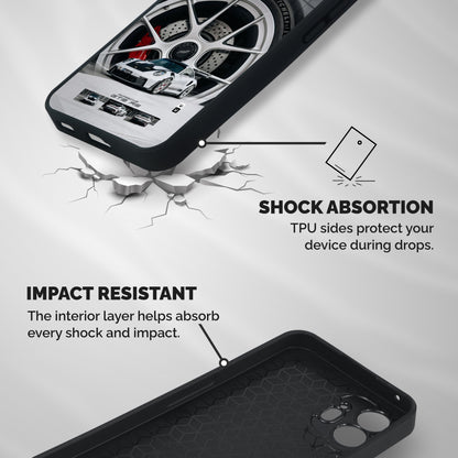 Porsche GT3 RS Shockproof Hybrid Protection (Metal + TPU) Back Case Cover