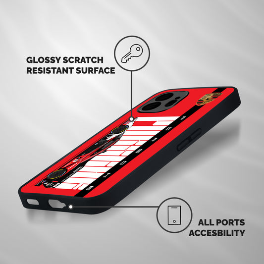 Porsche Race Car Artwork Shockproof Hybrid Protection (Metal + TPU) Back Case Cover