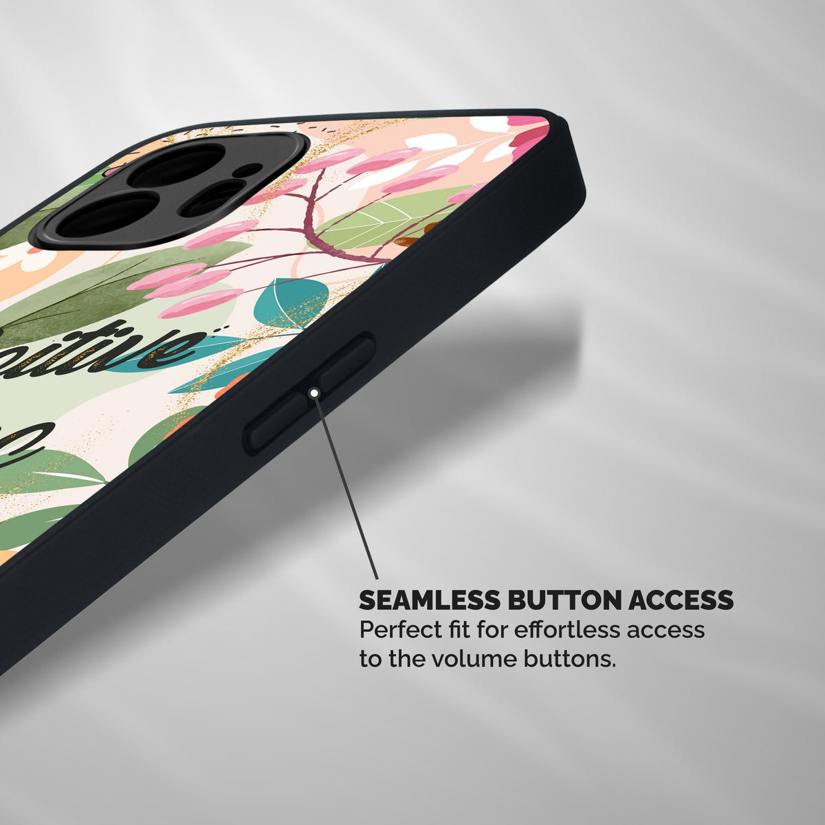 Positive Vibes Shockproof Hybrid Protection (Metal + TPU) Back Case Cover