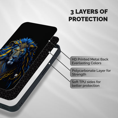 Premium Lion Abstract Portrait Art Shockproof Hybrid Protection (Metal + TPU) Back Case Cover