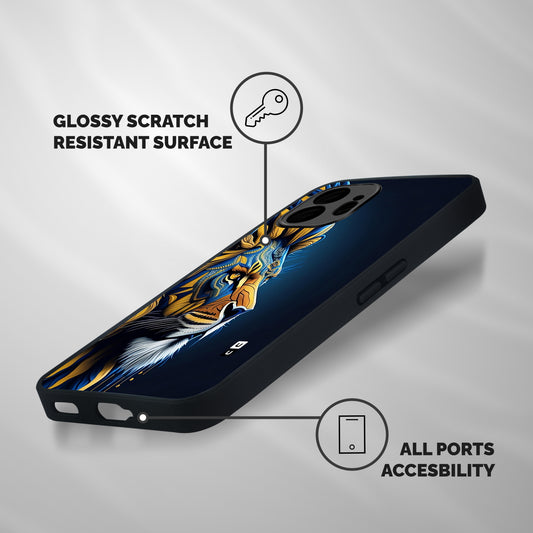 Premium Lion Abstract Side Art Shockproof Hybrid Protection (Metal + TPU) Back Case Cover