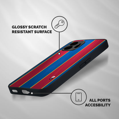 Premium Vertical Stripes Shockproof Hybrid Protection (Metal + TPU) Back Case Cover