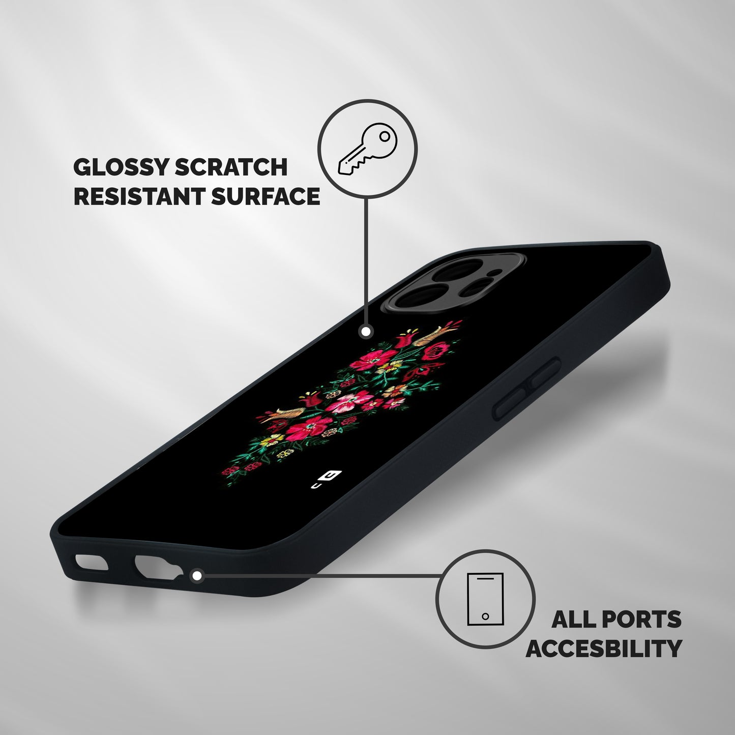 Pretty Allure Flower Shockproof Hybrid Protection (Metal + TPU) Back Case Cover