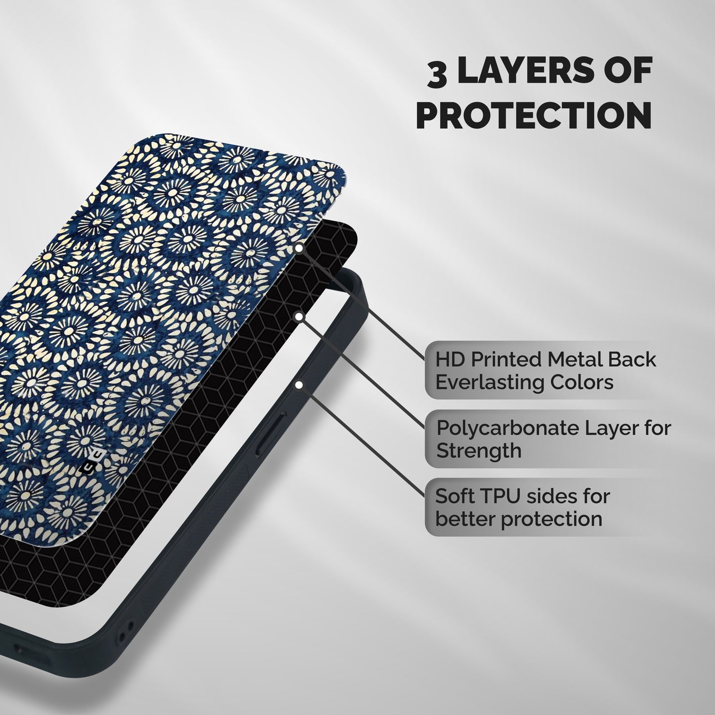 Pretty Circles Shockproof Hybrid Protection (Metal + TPU) Back Case Cover