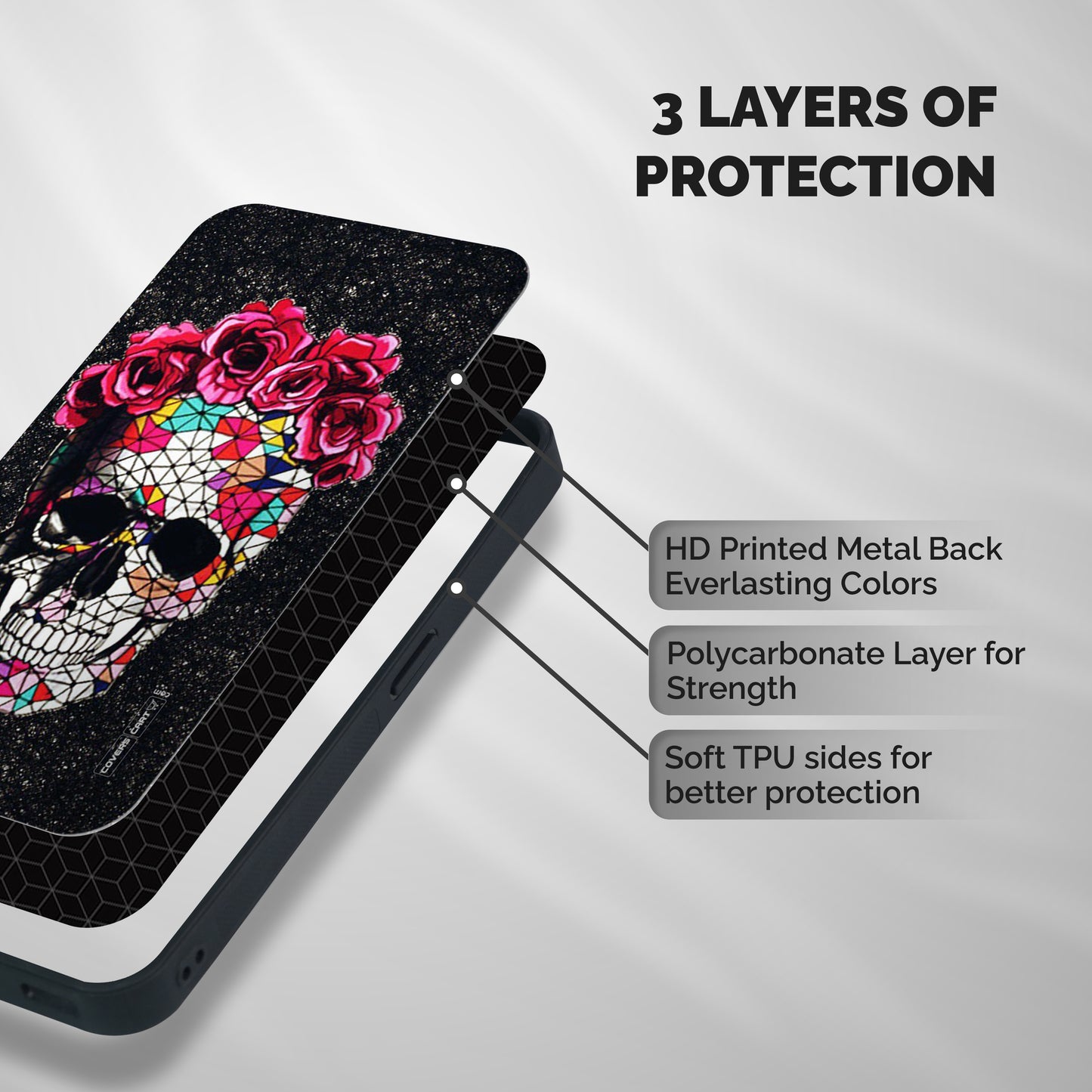 Pretty Dead Face Shockproof Hybrid Protection (Metal + TPU) Back Case Cover