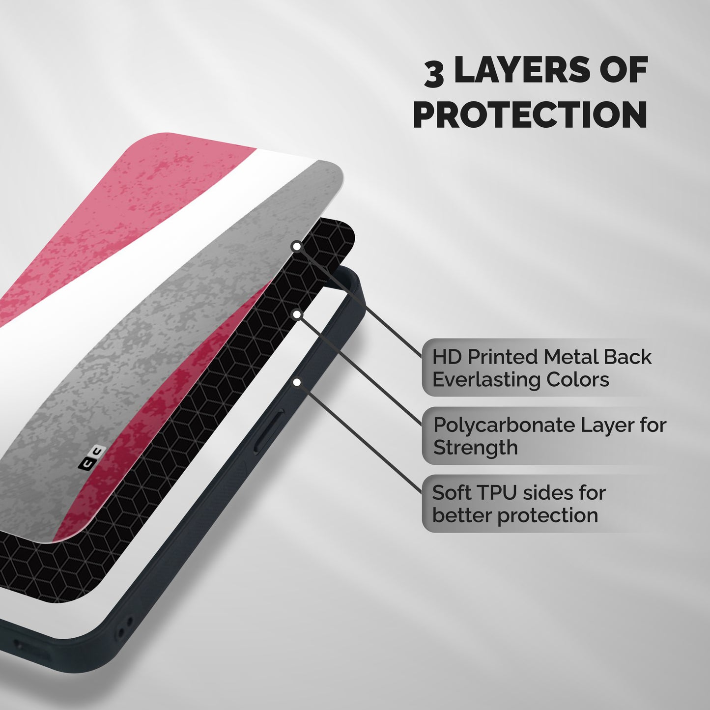 Pretty Flow Design Shockproof Hybrid Protection (Metal + TPU) Back Case Cover
