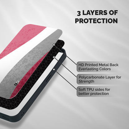Pretty Flow Design Shockproof Hybrid Protection (Metal + TPU) Back Case Cover