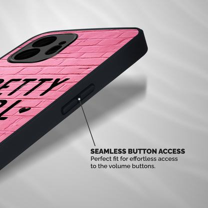 Pretty Girl Wall Shockproof Hybrid Protection (Metal + TPU) Back Case Cover