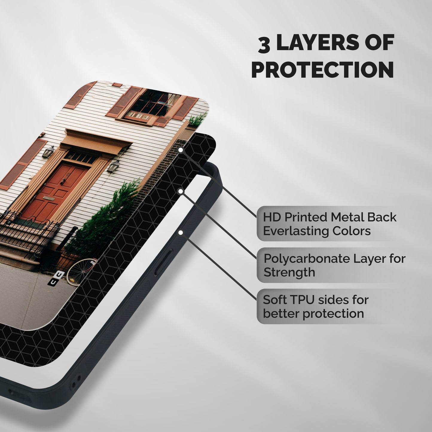 Pretty Orange Door Shockproof Hybrid Protection (Metal + TPU) Back Case Cover