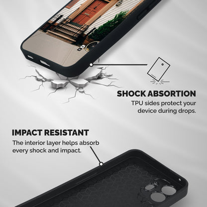 Pretty Orange Door Shockproof Hybrid Protection (Metal + TPU) Back Case Cover
