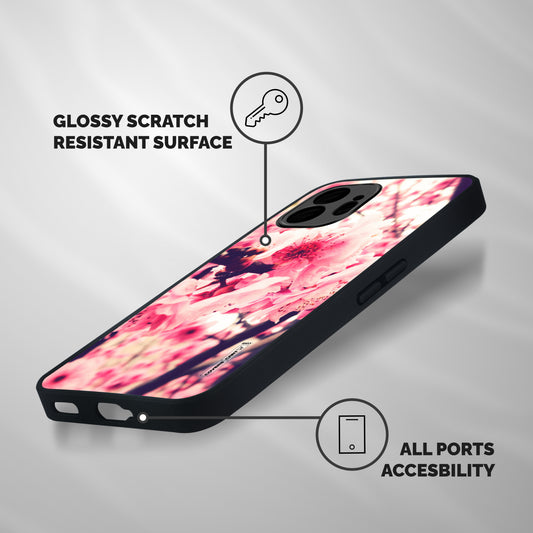 Pretty Pink Flowers Shockproof Hybrid Protection (Metal + TPU) Back Case Cover