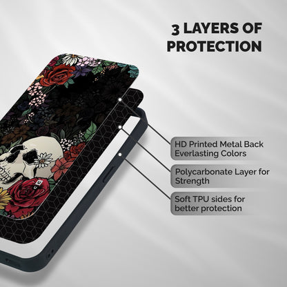Pretty Skull Shockproof Hybrid Protection (Metal + TPU) Back Case Cover