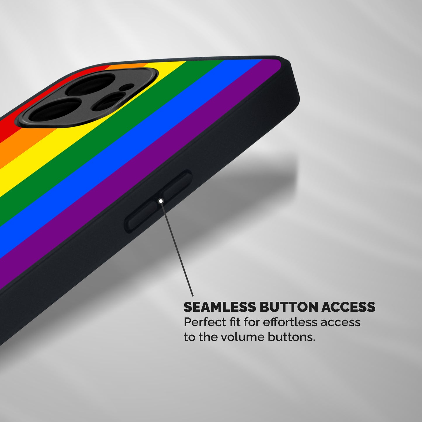 Pride Rainbow Stripes Shockproof Hybrid Protection (Metal + TPU) Back Case Cover