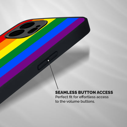 Pride Rainbow Stripes Shockproof Hybrid Protection (Metal + TPU) Back Case Cover
