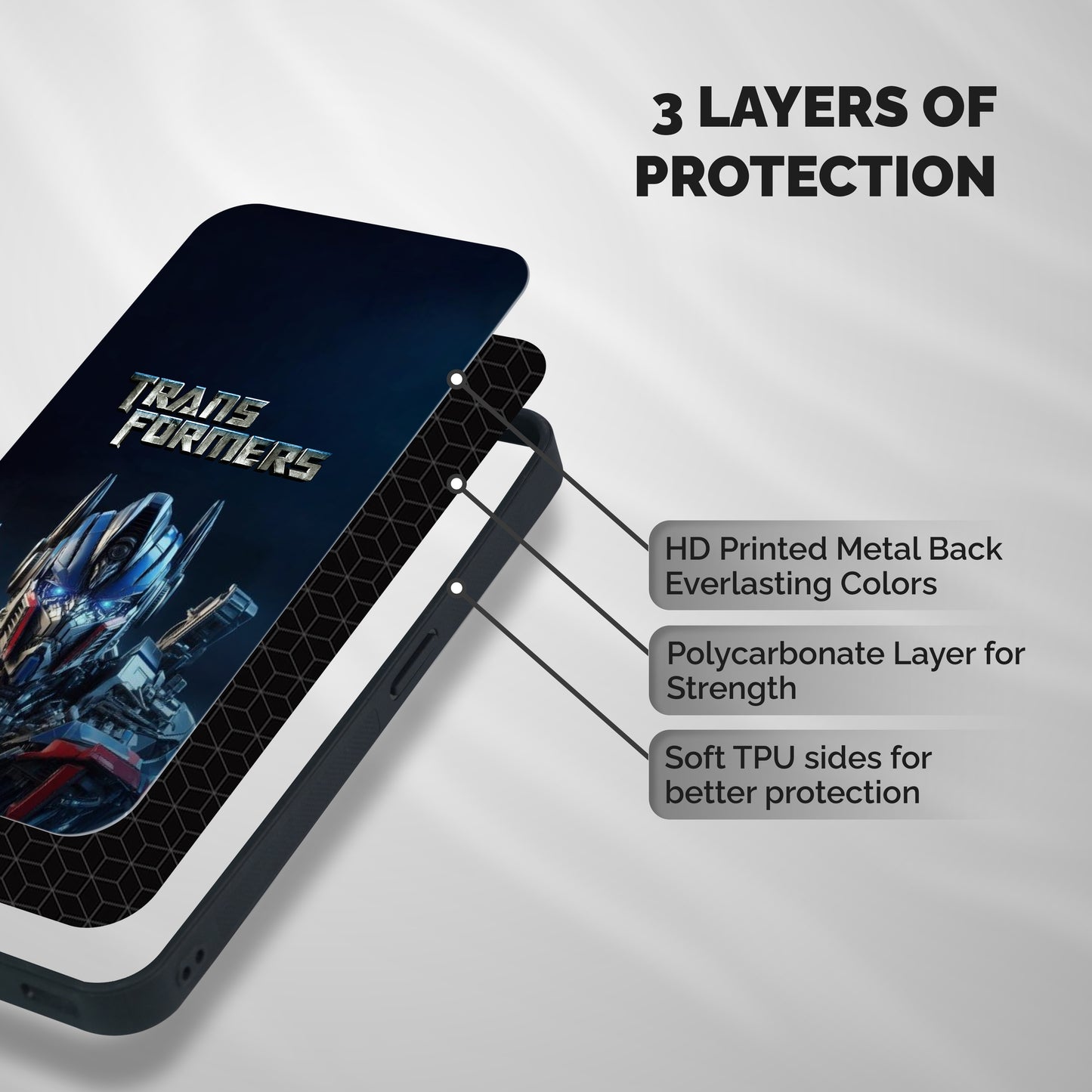 Prime Leader Shockproof Hybrid Protection (Metal + TPU) Back Case Cover