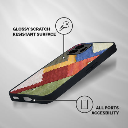 Printed Fabric Shockproof Hybrid Protection (Metal + TPU) Back Case Cover