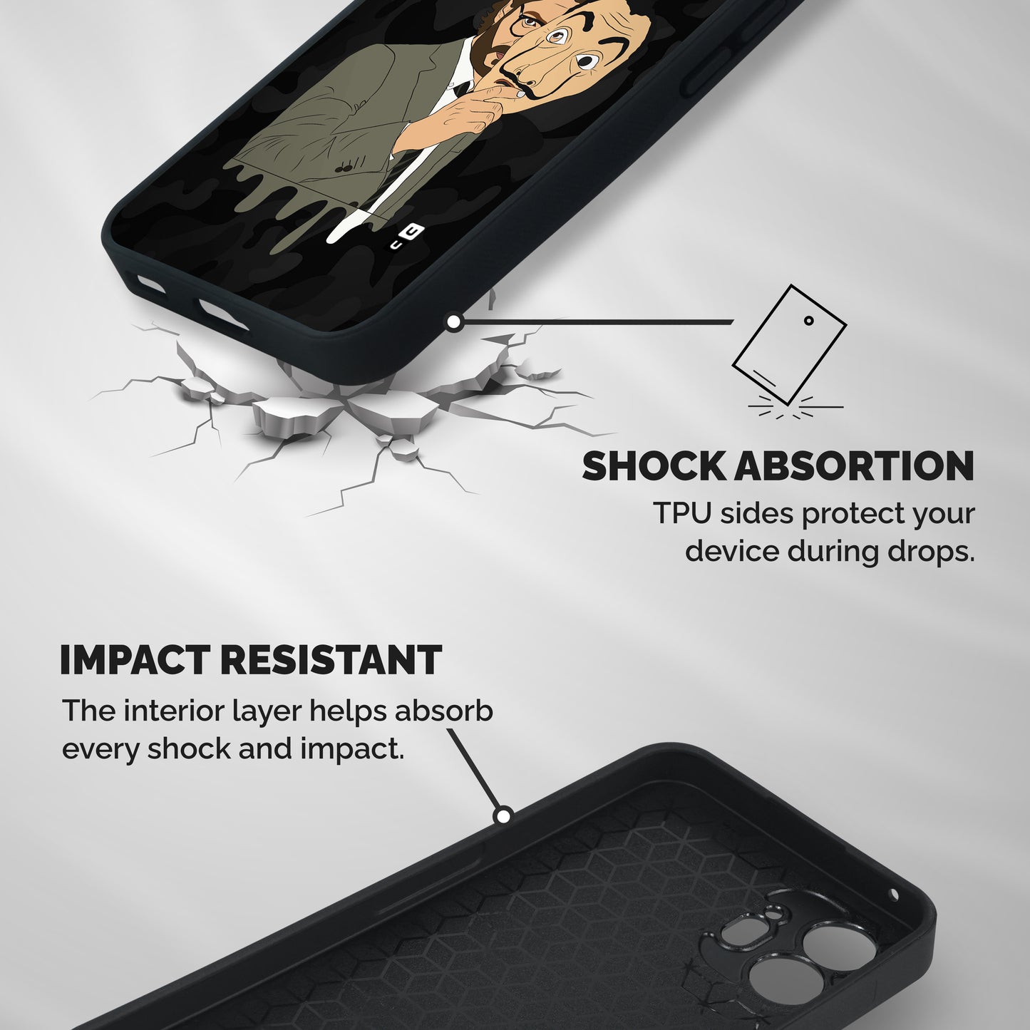 Professor Art Camouflage Shockproof Hybrid Protection (Metal + TPU) Back Case Cover