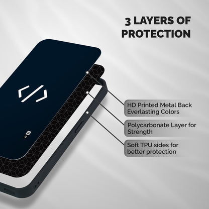 Programmers Style Symbol Shockproof Hybrid Protection (Metal + TPU) Back Case Cover