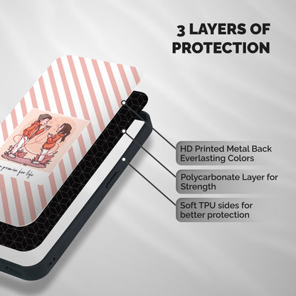 Promise For Life Shockproof Hybrid Protection (Metal + TPU) Back Case Cover