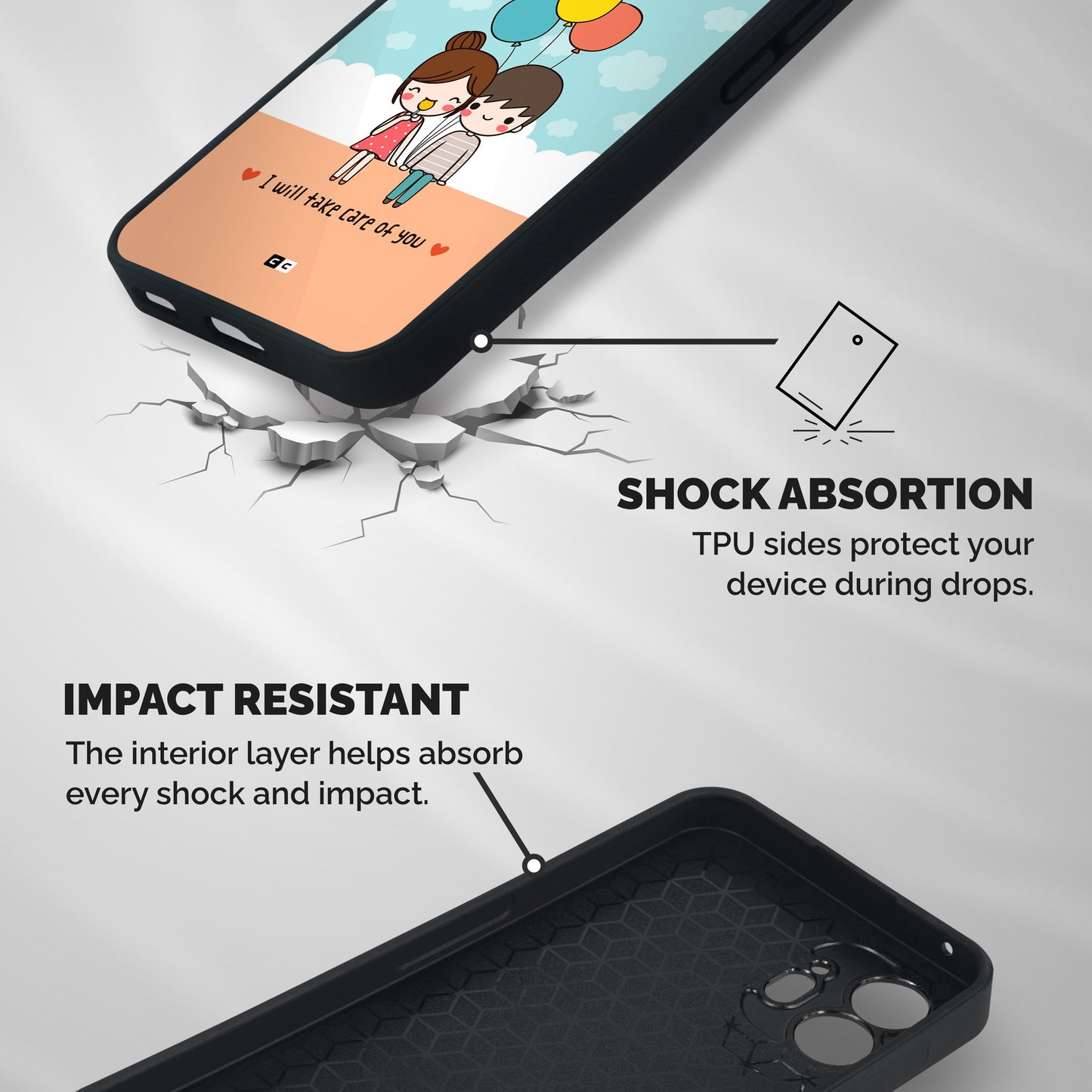 Promise To Care Shockproof Hybrid Protection (Metal + TPU) Back Case Cover