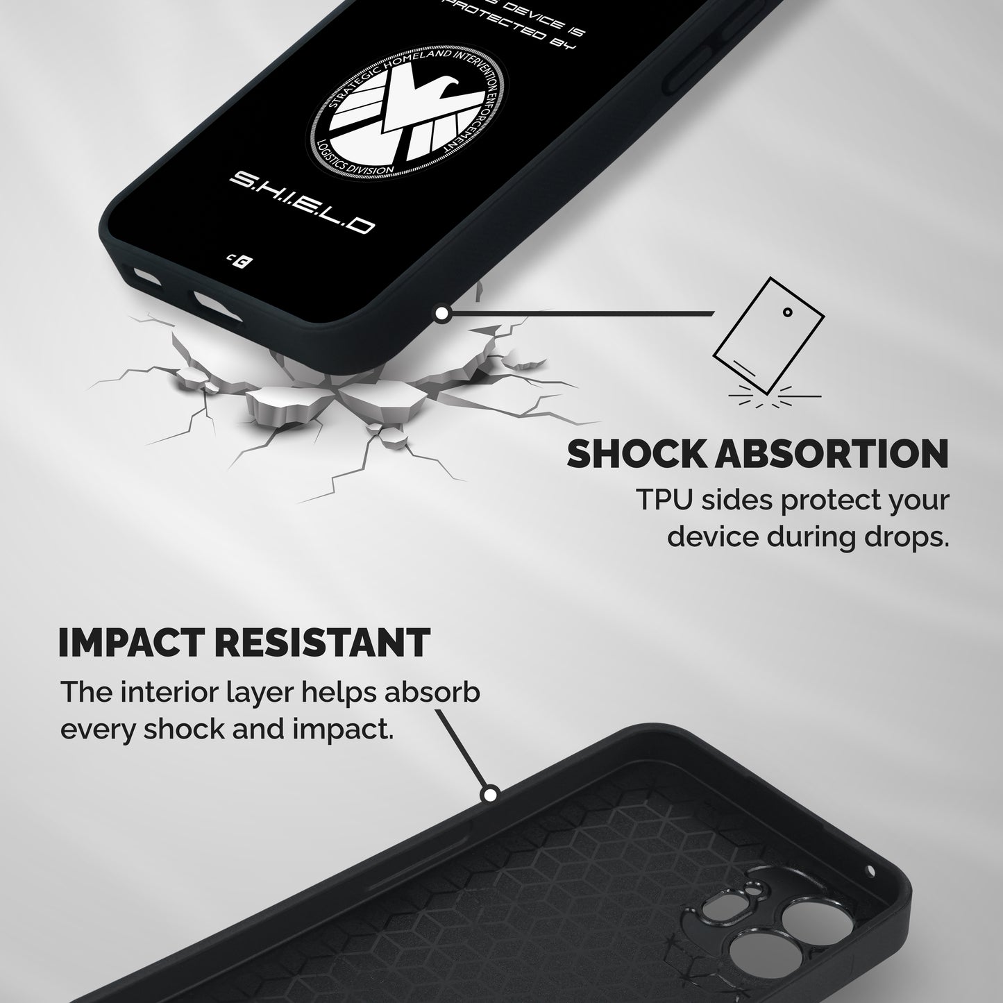 Protected Device Shockproof Hybrid Protection (Metal + TPU) Back Case Cover