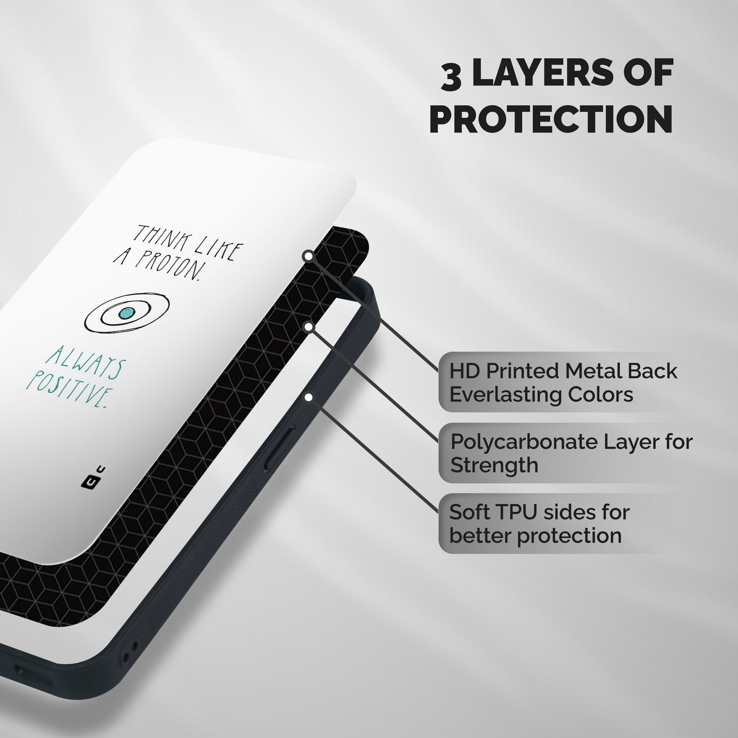 Proton Positive Shockproof Hybrid Protection (Metal + TPU) Back Case Cover