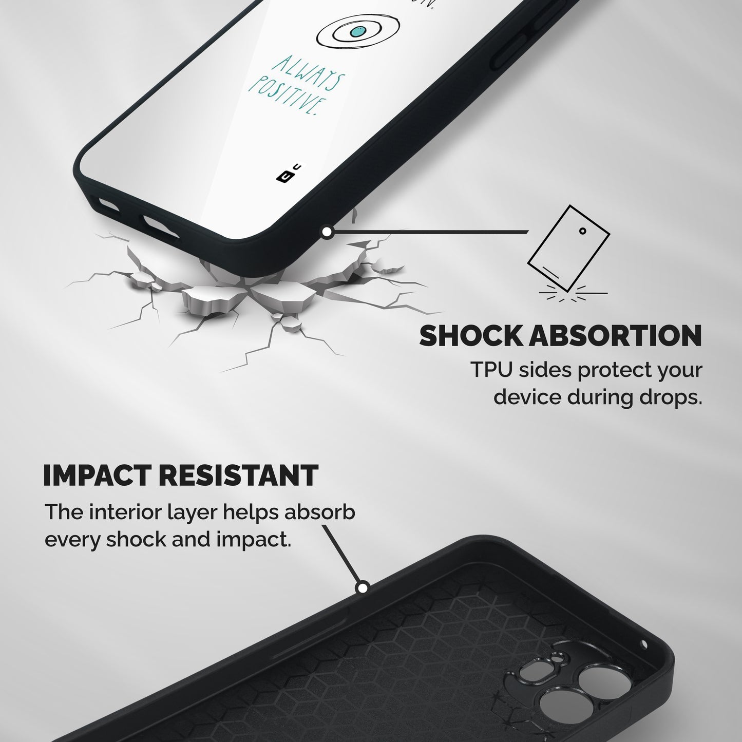 Proton Positive Shockproof Hybrid Protection (Metal + TPU) Back Case Cover