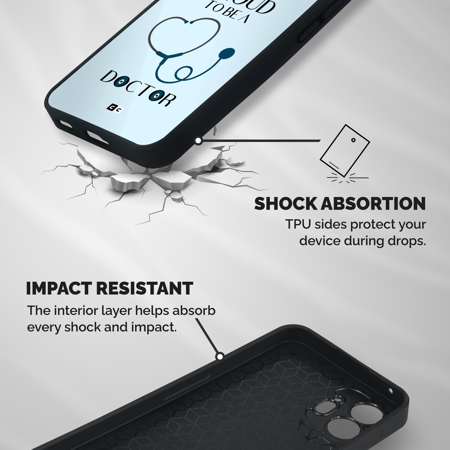 Proud 2B Doctor Shockproof Hybrid Protection (Metal + TPU) Back Case Cover